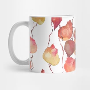 red orange yellow crimson glory vine leaves Mug